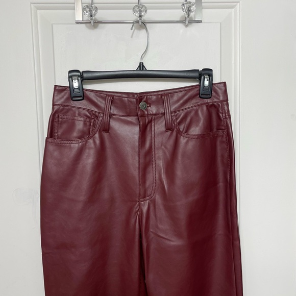 New Madewell The Plus Perfect Vintage Straight Jean Faux Leather in Cabernet 27 - Picture 8 of 14